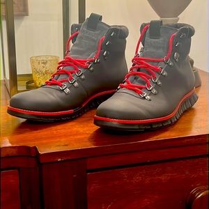 ✨Cole Haan Zerogrand Hiking Boots Red Gray Size 9.5 ✨